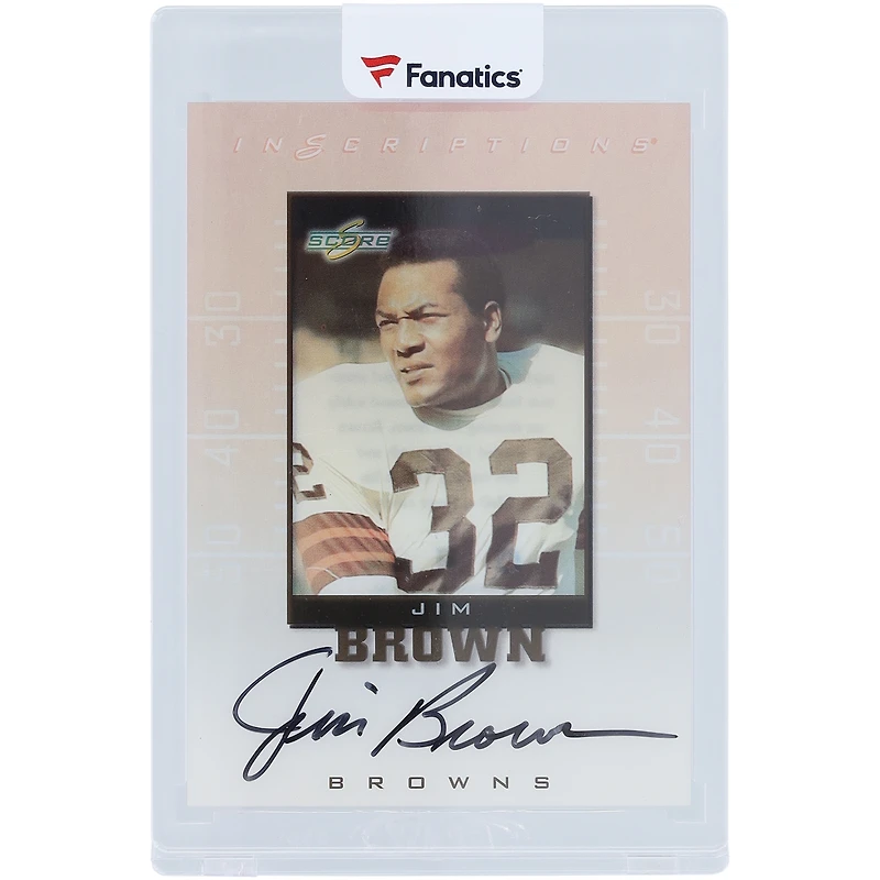 Carte d'inscriptions supplémentaires autographiée par Jim Brown des Cleveland Browns en 1999, n° JB-32