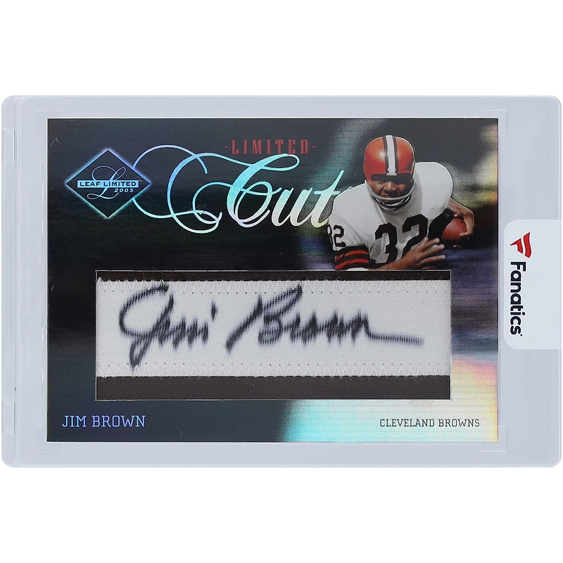 Carte autographiée Donruss Leaf Limited 2005 de Jim Brown, Cleveland Browns, coupes limitées, 2 couleurs, relique n° LC-2 n° 26/50
