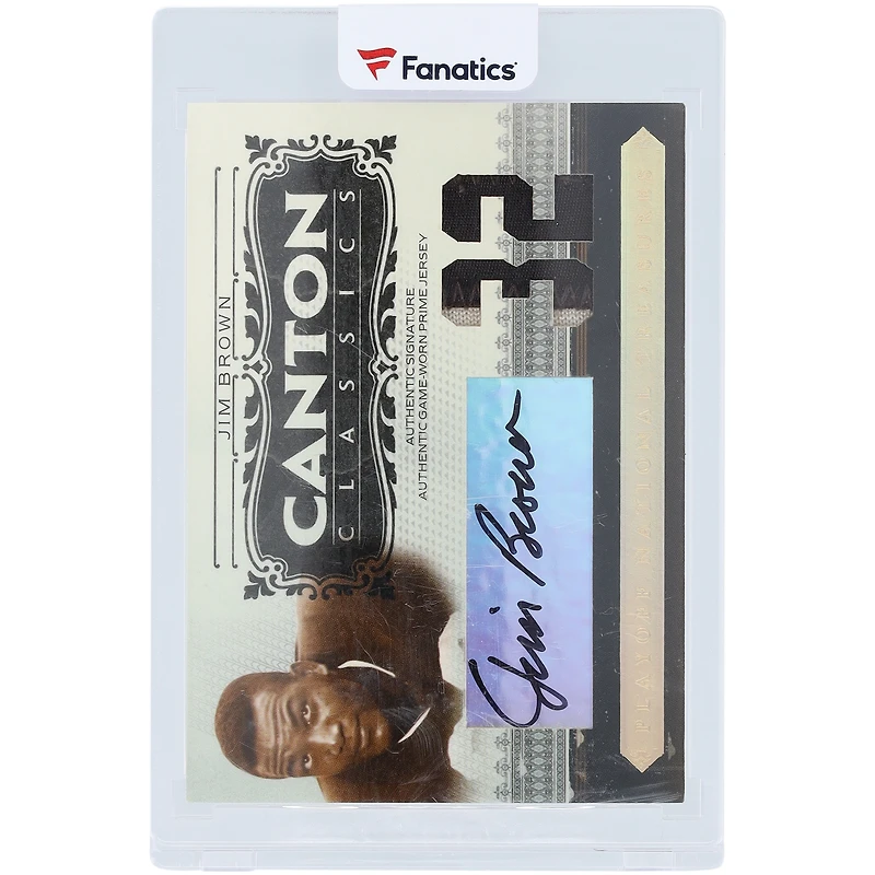 Jim Brown Cleveland Browns Autographed 2006 Playoff National Treasures Dual-Color Game Used Relic #CC-JB #29/32 Card