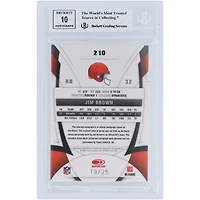 Jim Brown Cleveland Browns Autographed 2009 Leaf Certified 2 Color GU Relic #210 #19/25 BGS Authenticated 7.5/10 Card - 9.5,7,9,9.5 Subgrades