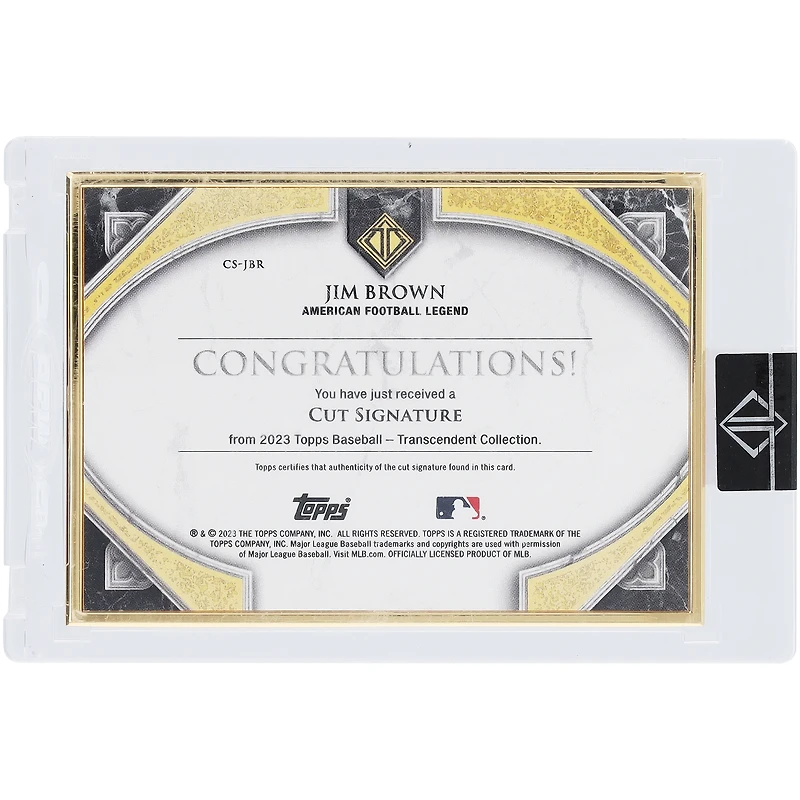 Jim Brown Cleveland Browns Autographed 2023 Topps Transcendent Cut Auto #CS-JBR #1/1 Card