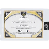Jim Brown Cleveland Browns Autographed 2023 Topps Transcendent Cut Auto #CS-JBR #1/1 Card