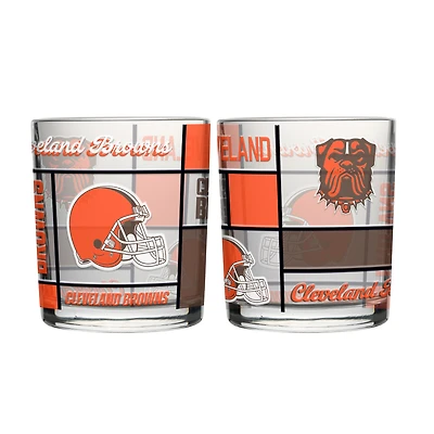Ensemble de deux verres à whisky matelassés et teintés Logo Brands Cleveland Browns de 35 cl