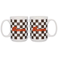 Lot de 2 tasses à logo à carreaux de 15 oz de Cleveland Browns