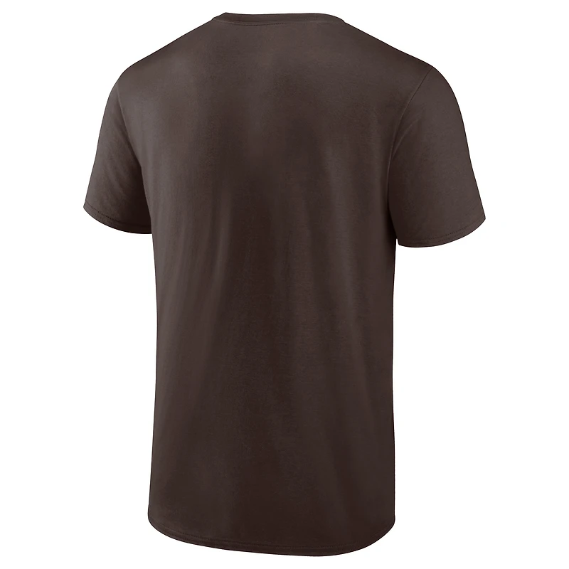 T-shirt pour homme adulte fanatique marron avec logo principal des Cleveland Browns
