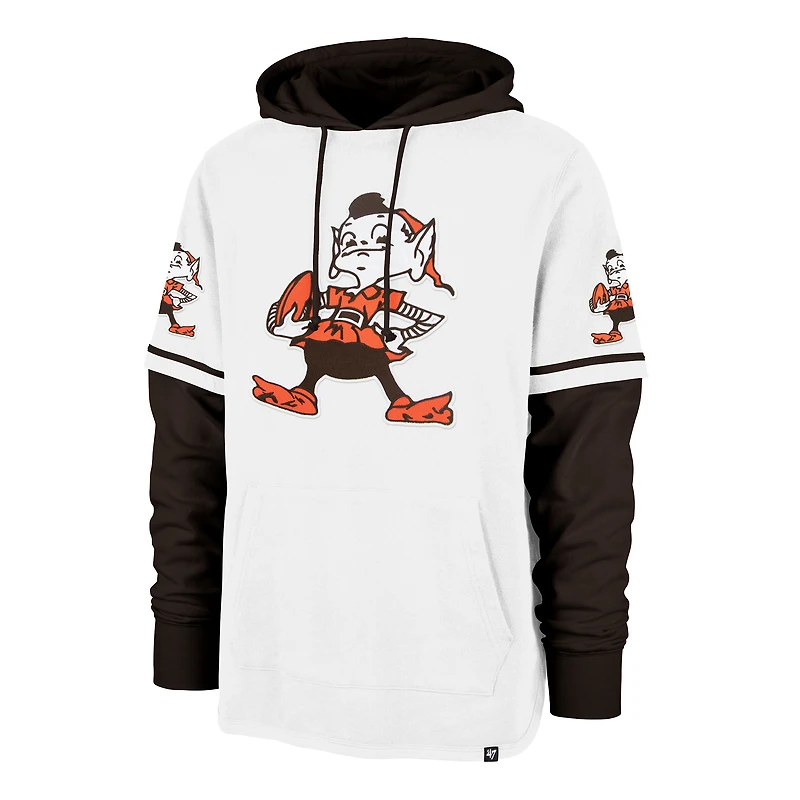 Sweat à capuche blanc '47 Throwback Shortstop des Cleveland Browns pour hommes
