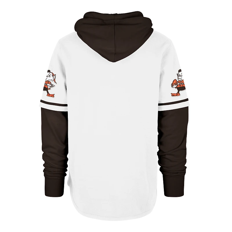 Sweat à capuche blanc '47 Throwback Shortstop des Cleveland Browns pour hommes