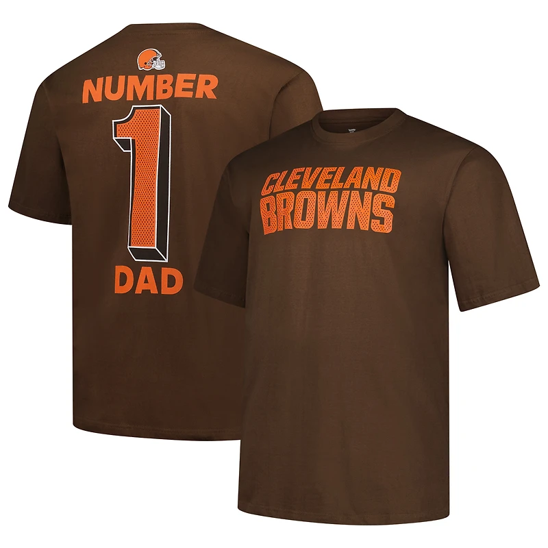 Men's Fanatics Brown Cleveland Browns Big & Tall Number One Dad T-Shirt