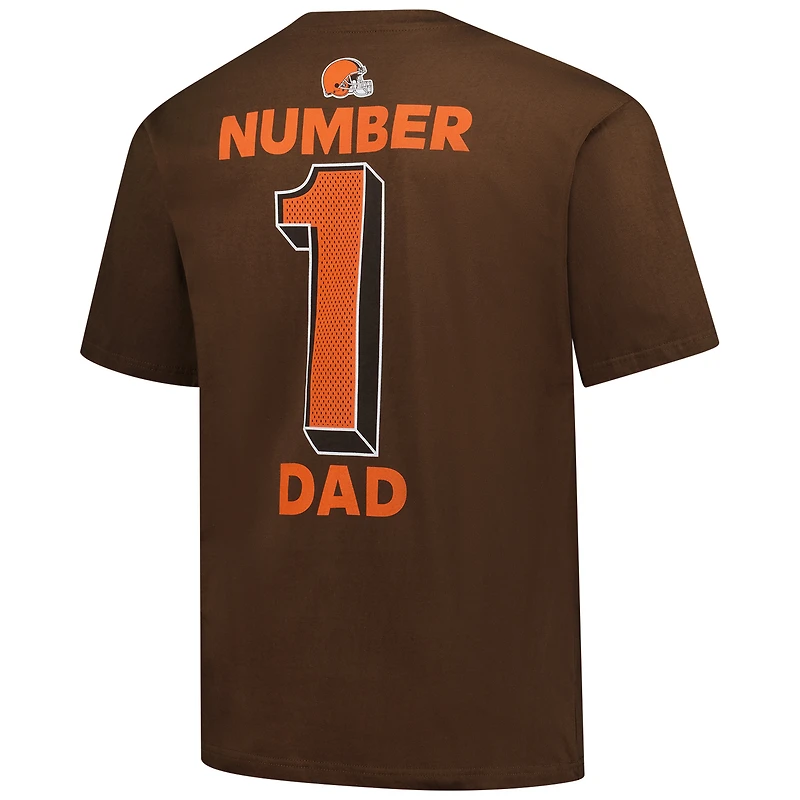 T-shirt Fanatics Brown Cleveland Browns pour homme, grand et grand, numéro un, papa
