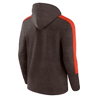 Sweat à capuche entièrement zippé Fanatics Heather Brown Cleveland Browns Gains pour hommes