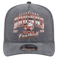 Casquette Snapback 9FIFTY noire délavée Cleveland Browns de New Era pour homme