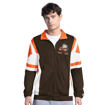 Veste de survêtement à fermeture éclair complète avec logo vintage Contender des Cleveland Browns pour homme