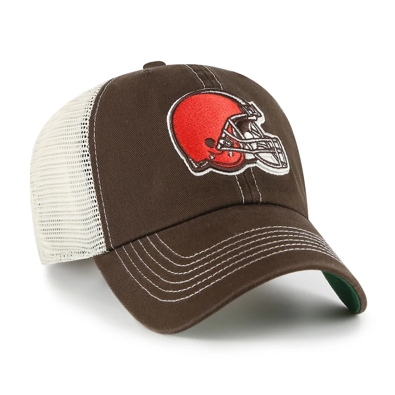 Casquette ajustable marron/naturel pour homme '47 Cleveland Browns Trawler Trucker Clean Up