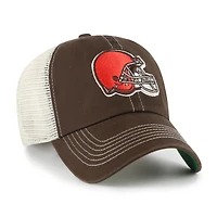 Casquette ajustable marron/naturel pour homme '47 Cleveland Browns Trawler Trucker Clean Up