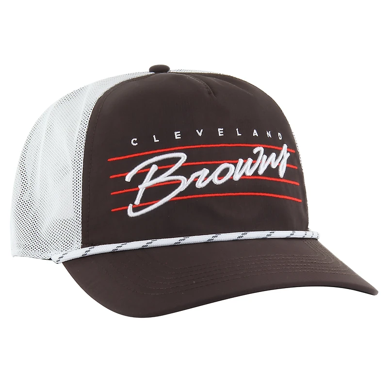 Men's '47 Brown/White Cleveland Browns Downburst Relaxed Hitch Trucker Adjustable Hat