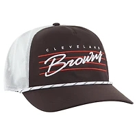 Men's '47 Brown/White Cleveland Browns Downburst Relaxed Hitch Trucker Adjustable Hat