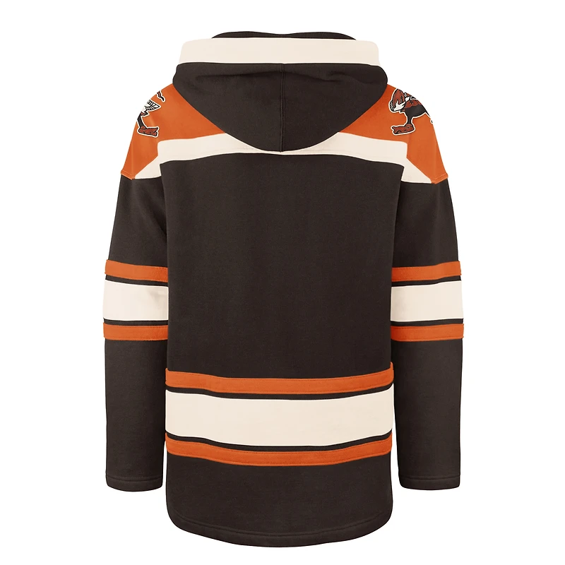 Men's '47  Brown Cleveland Browns Throwback Superior Lacer Hoodie