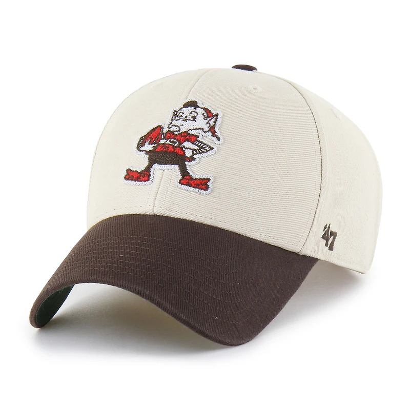 Men's '47 Cream/Brown Cleveland Browns Fairfield MVP Throwback Adjustable Hat