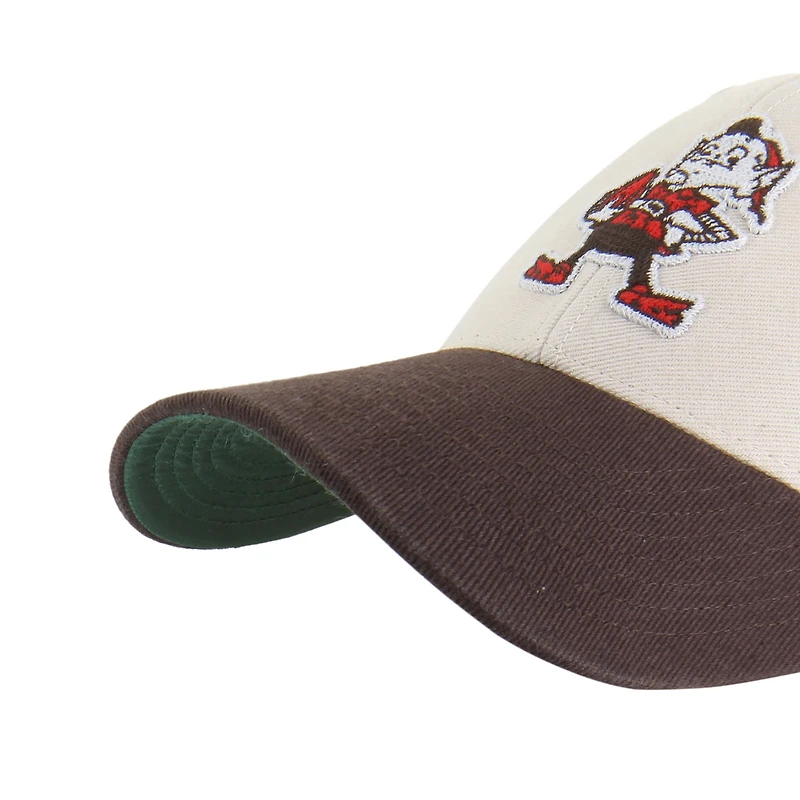 Men's '47 Cream/Brown Cleveland Browns Fairfield MVP Throwback Adjustable Hat