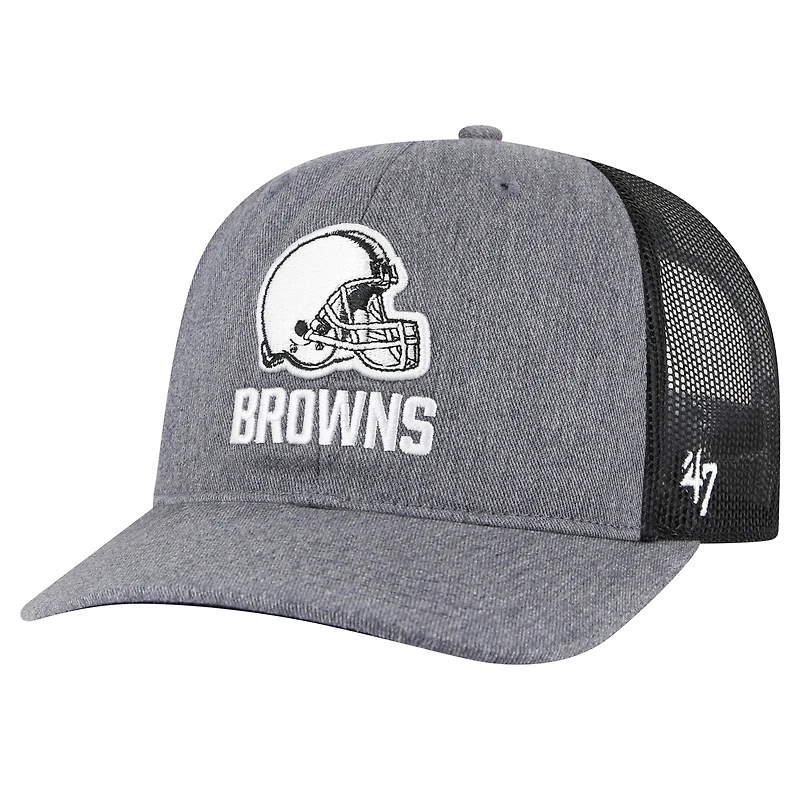 Men's '47 Heather Charcoal Cleveland Browns Carbon Trucker Adjustable Hat