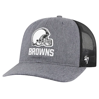 Men's '47 Heather Charcoal Cleveland Browns Carbon Trucker Adjustable Hat