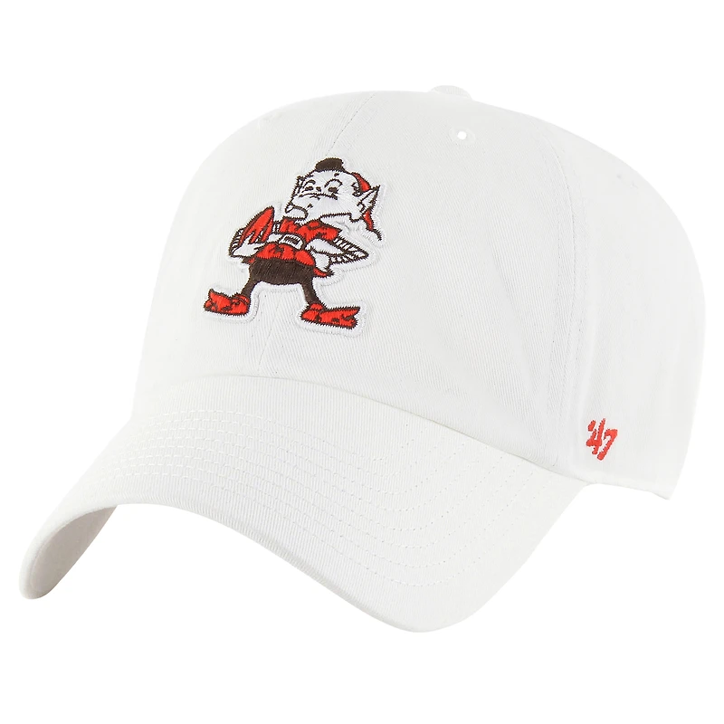 Men's '47 White Cleveland Browns Clean Up Adjustable Hat