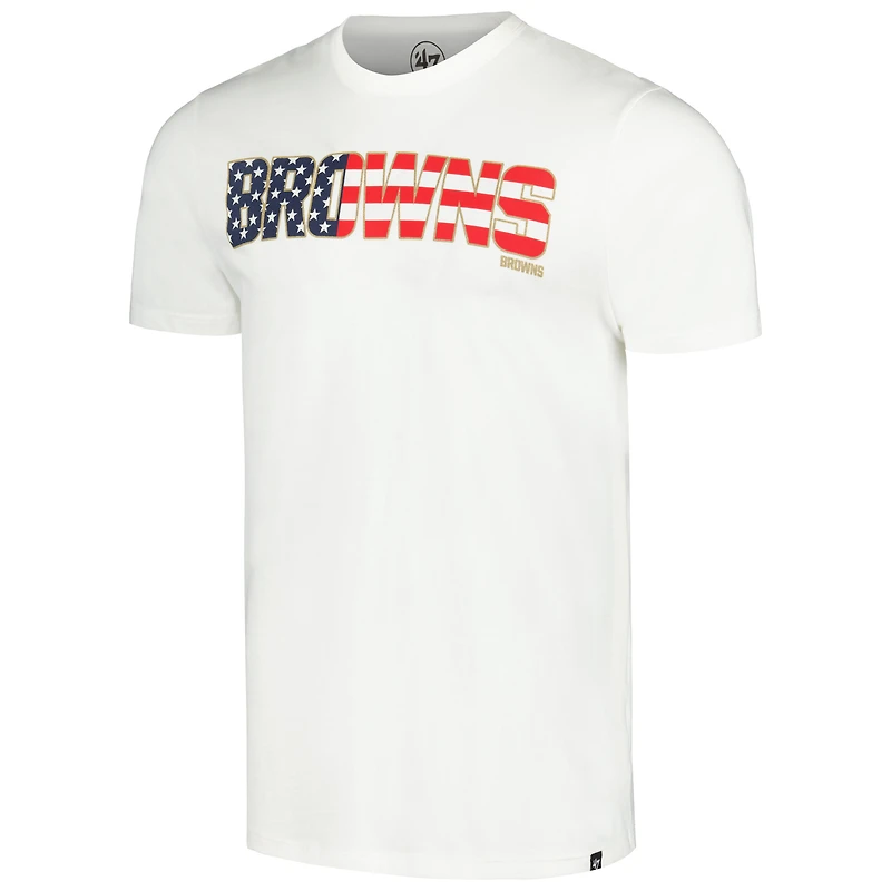 T-shirt Franklin '47 blanc avec drapeau des Cleveland Browns pour hommes