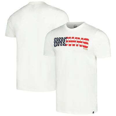 T-shirt Franklin '47 blanc avec drapeau des Cleveland Browns pour hommes