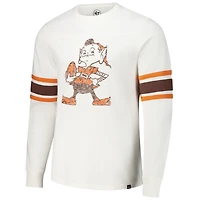T-shirt à manches longues blanc Cleveland Browns Gridiron Throwback Premier Brex '47 pour homme