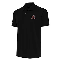Men's Antigua Black Cleveland Browns Team Logo Throwback Tribute Polo