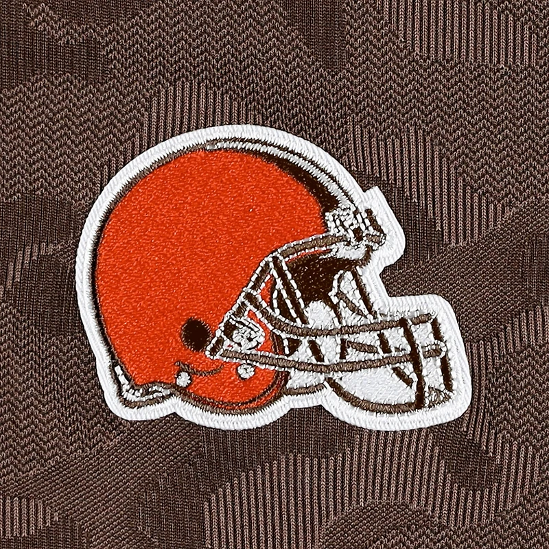 Men's Antigua Brown Cleveland Browns Brigade Quarter-Zip Sweatshirt