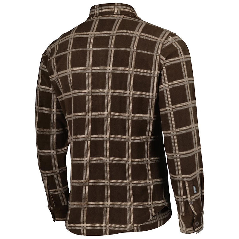 Veste-chemise boutonnée en flanelle Industry pour homme, couleur marron Antigua, des Cleveland Browns