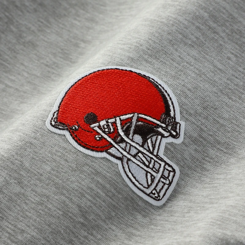 Men's Antigua Heather Gray/Black Cleveland Browns Urgent Pullover Hoodie
