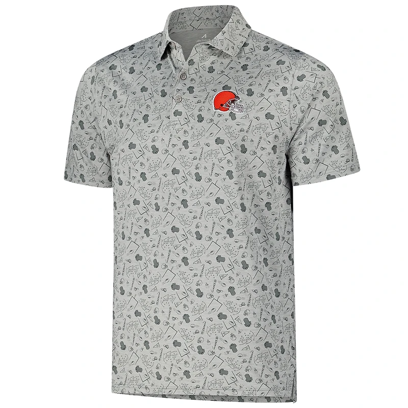 Men's Antigua Heather Gray Cleveland Browns Relentless Polo