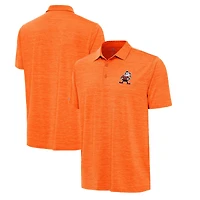 Men's Antigua Heather Orange Cleveland Browns Brownie Logo Layout Polo