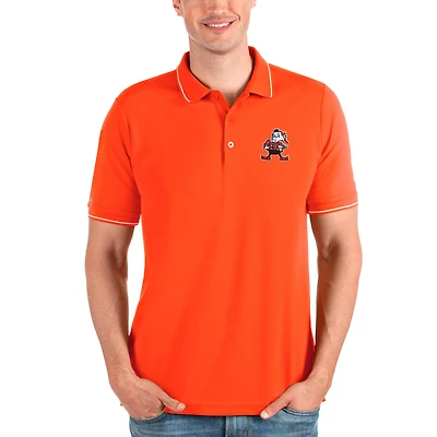 Men's Antigua Orange Cleveland Browns Affluent Polo