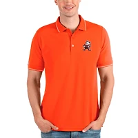 Men's Antigua Orange Cleveland Browns Affluent Polo