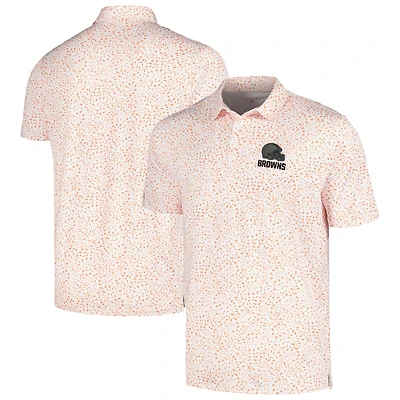 Men's Antigua White/Orange Cleveland Browns Motion Polo