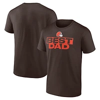 T-shirt marron pour homme des Cleveland Browns, « Meilleur papa » la fête pères