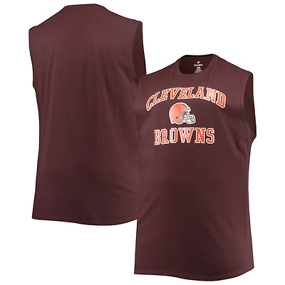 Débardeur marron Cleveland Browns pour homme, grandes tailles