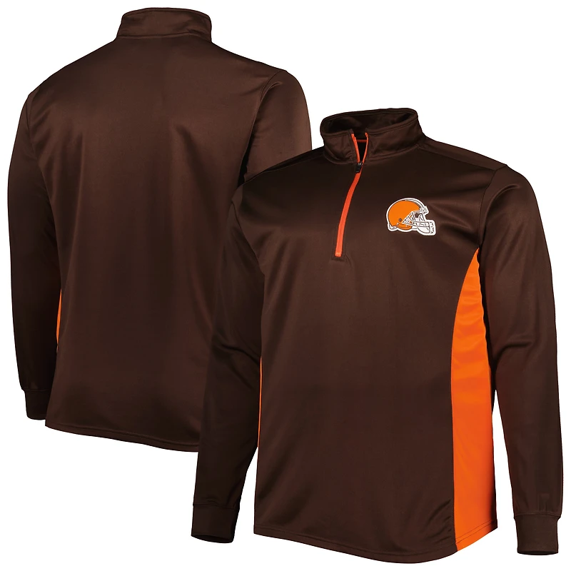 Haut marron à fermeture éclair Cleveland Browns Big & Tall pour homme