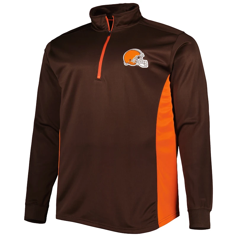 Haut marron à fermeture éclair Cleveland Browns Big & Tall pour homme