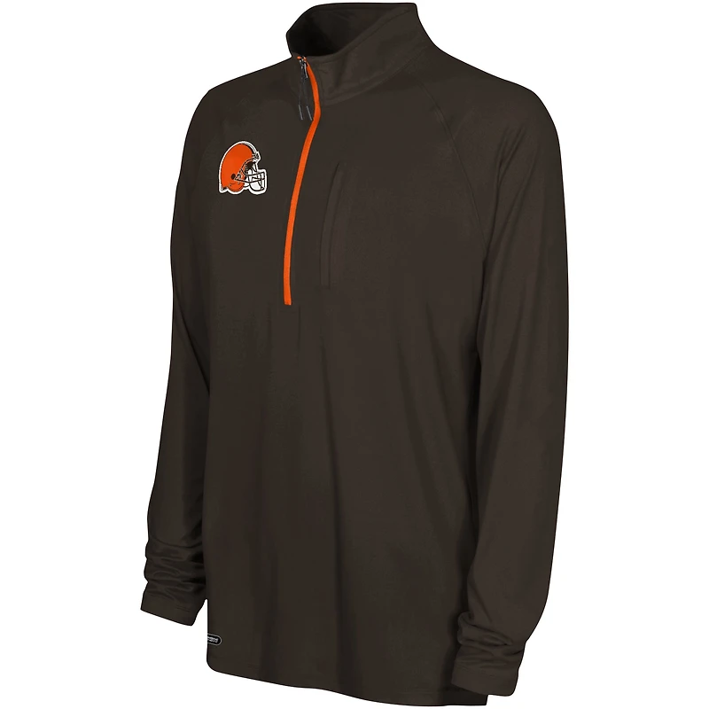 Haut à quart de zip raglan authentique Cleveland Browns Combine pour hommes