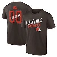 T-shirt personnalisé pour homme Cleveland Browns Hustle, marron, avec nom et numéro