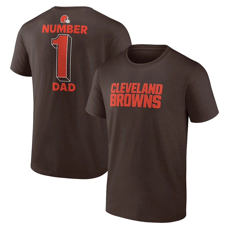 T-shirt marron pour homme, maillot papa n° 1 des Cleveland Browns