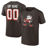 T-shirt gris authentique classique pour homme des Cleveland Browns, personnalisé avec nom et numéro.