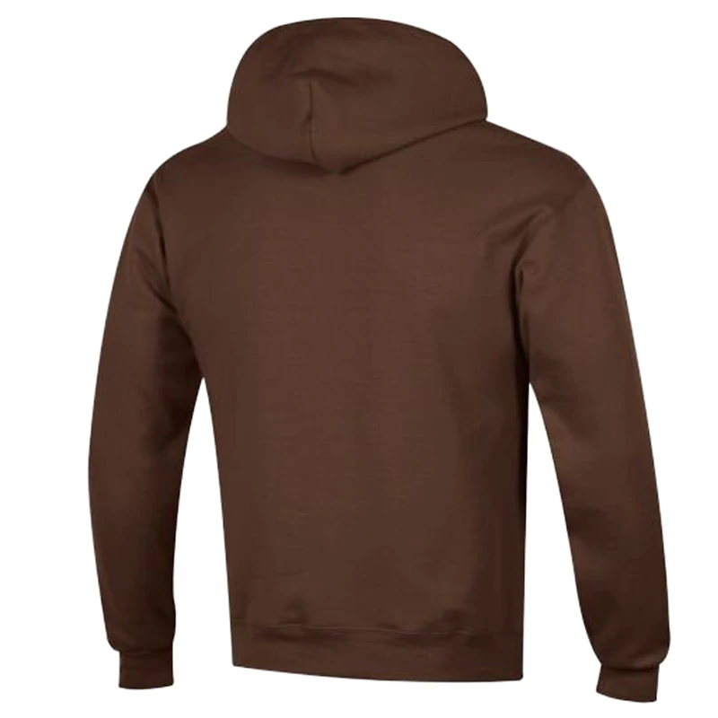 Sweat à capuche Champion marron Cleveland Browns Powerblend avec logo en arc sur fond blanc