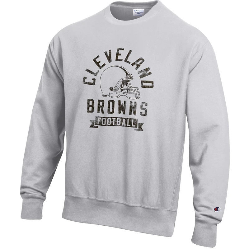 Sweat-shirt en molleton à tissage inversé Champion Heather Grey pour homme des Cleveland Browns