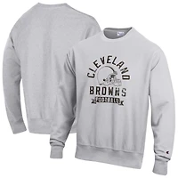 Men's Champion  Heather Gray Cleveland Browns Reverse Weave Fleece Pullover Sweatshirt