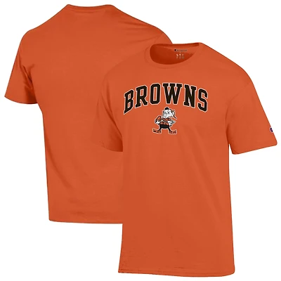 T-shirt Champion orange pour homme avec logo en arc des Cleveland Browns